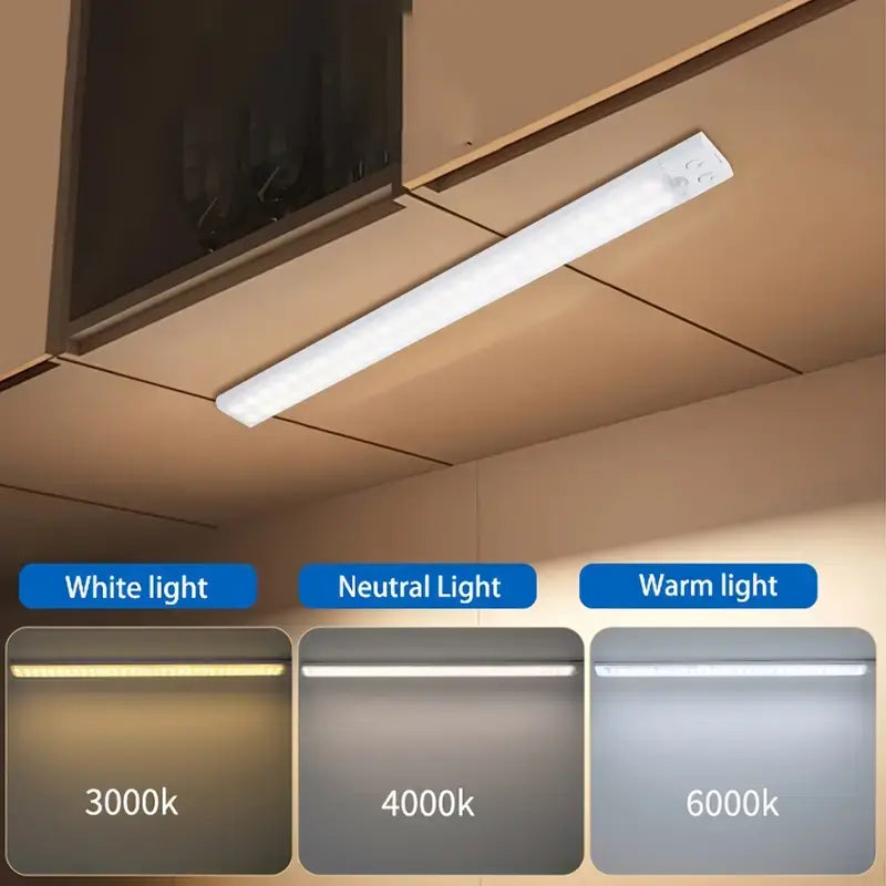 🌿 Spring Sale - Under Cabinet Lights, Motion Sensor & Magnetic, No Wire Hassle! Dimmable, USB rechargeable for Kitchen, Wardrobe, Stairs.