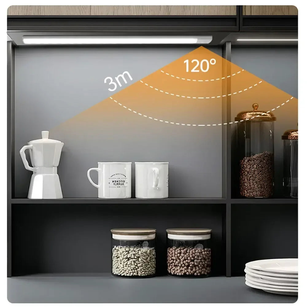 🌿 Spring Sale - Under Cabinet Lights, Motion Sensor & Magnetic, No Wire Hassle! Dimmable, USB rechargeable for Kitchen, Wardrobe, Stairs.